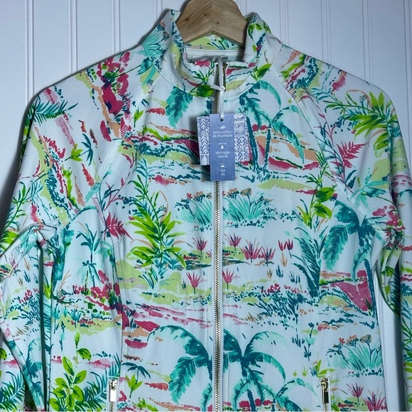 Sigrid Olsen Womens Tropical Golf Tennis Full Zip Jacket Size S NWT - Picture 2 of 10